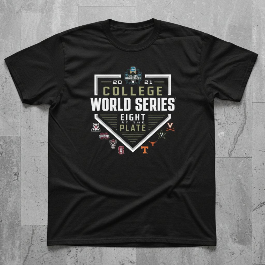 2021 College World Series Eight That Plate Baseball Fan Graphic TShirt